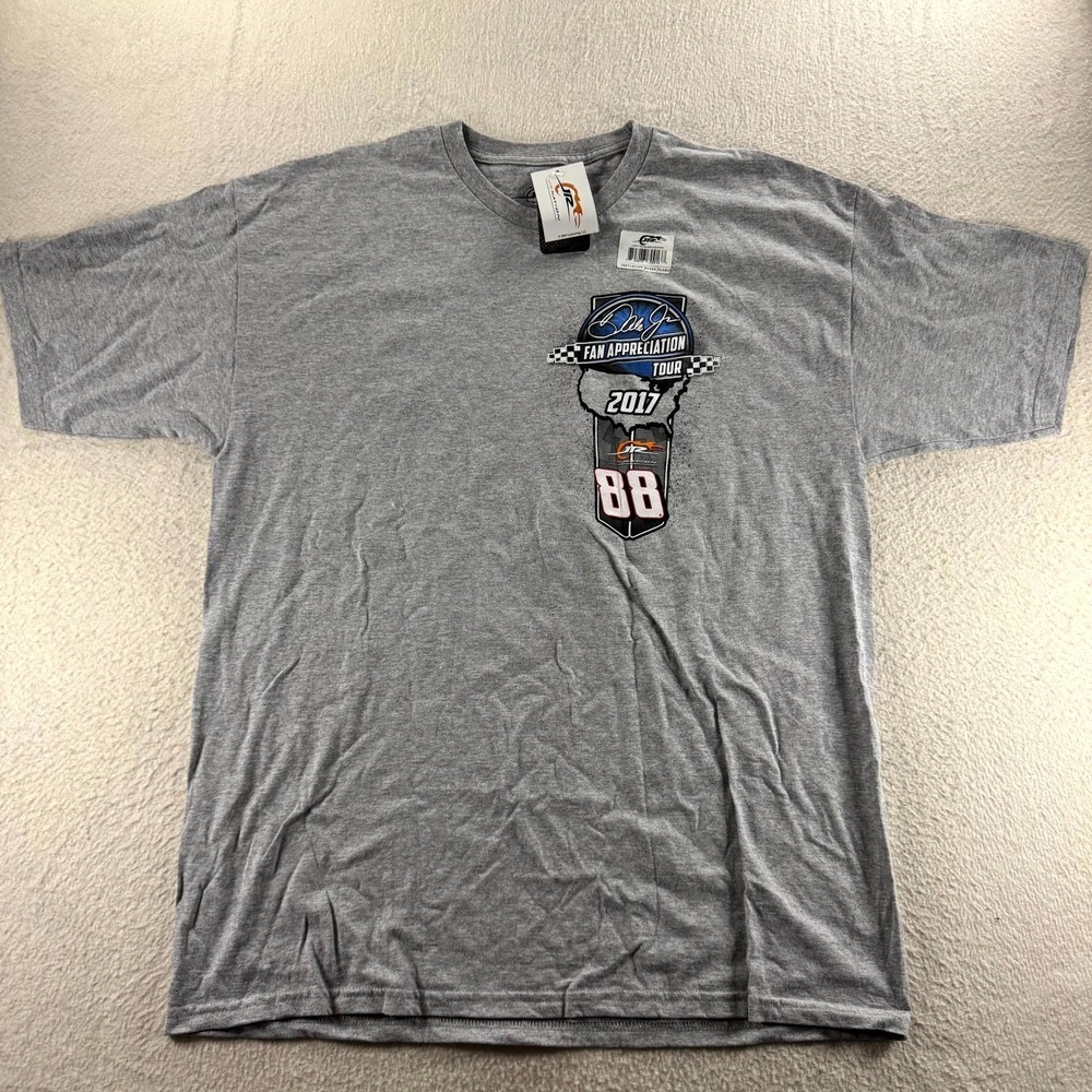 JR Nation Dale Jr Fan Appreciation Tour 2017 T-Shirt Mens XL Gray NWT NASCAR 88